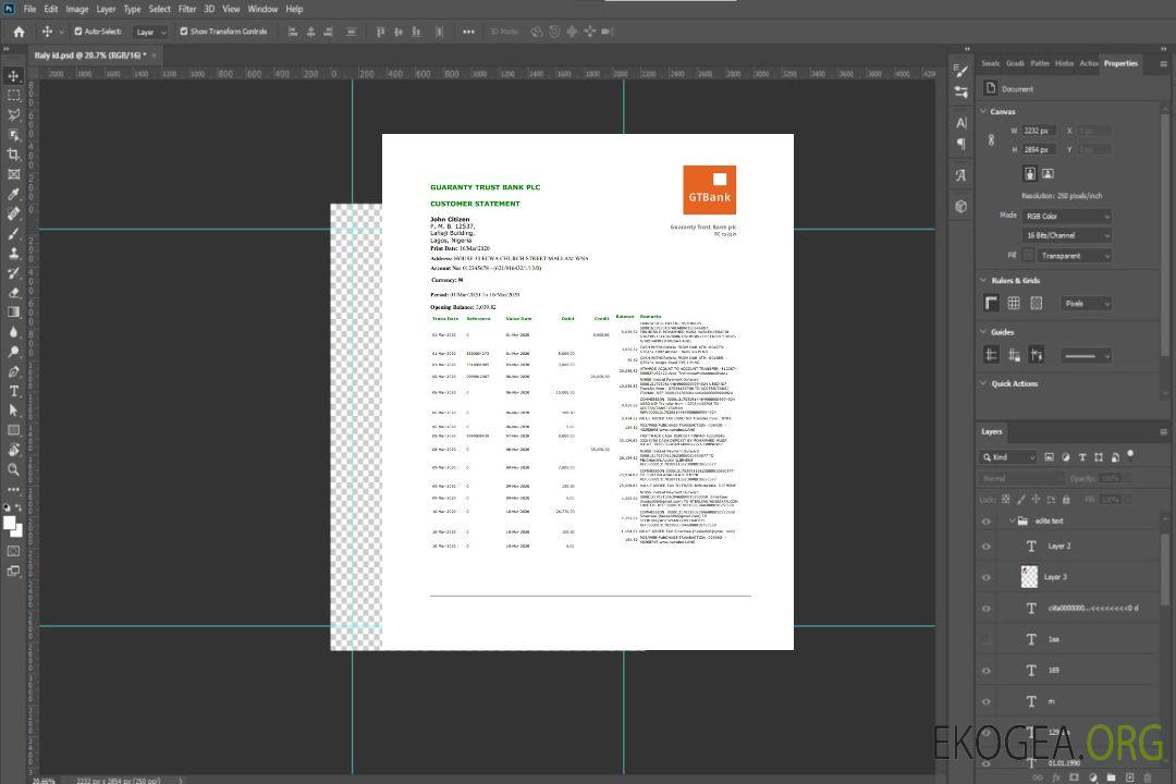 Modèle de relevé bancaire de preuve d'adresse Nigeria GTBank au format Word et PDF template Modèle de relevé bancaire de preuve d'adresse Nigeria GTBank au format Word et PDF template
